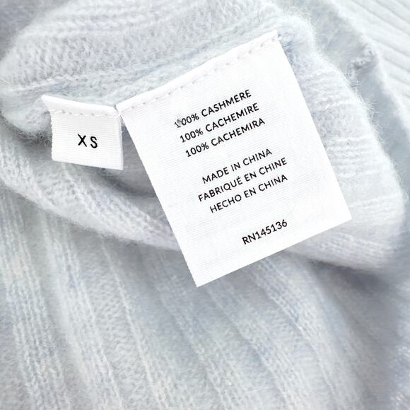 NAADAM Coastal Cashmere Cropped V-Neck Sweater XS - Picture 8 of 12